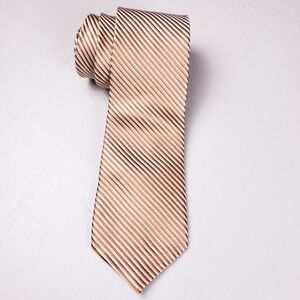 Regency‎ Necktie Gold Stripe Officecore Luxe Neutrals Formal Classic MCM Retro